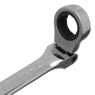 Ключ комбинированный трещоточный, 17 мм, CrV, шарнирный, зеркальный хром Matrix Professional по ценам производителя в Уфе с доставкой по всей России