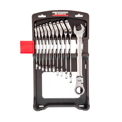 Набор ключей комбинированных, трещоточных шарнирных 11 шт. Matrix по ценам производителя в Уфе с доставкой по всей России