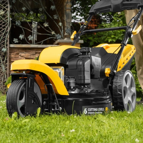 Бензиновая газонокосилка GLT-460SP-T, Trike 149 см3, 46 см, привод, панель, 60л Denzel по ценам производителя в Уфе с доставкой по всей России