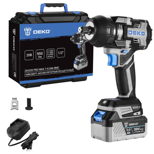 Гайковерт аккумуляторный бесщеточный DEKO ZKIS20 PRO MAX, 20В, 1*5.0Ач, 950 Нм, в кейсе по ценам производителя в Уфе с доставкой по всей России