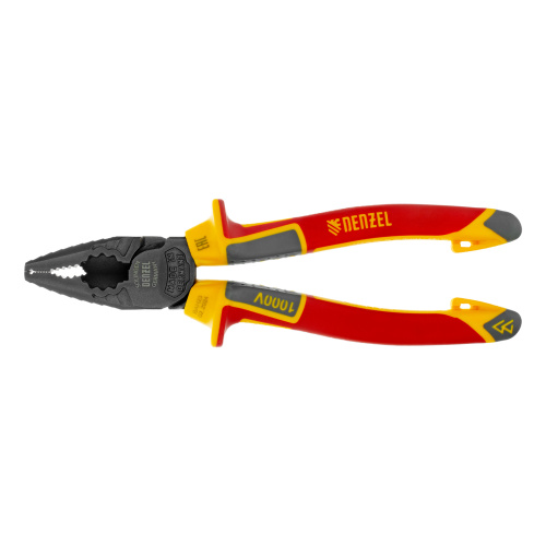 Плоскогубцы комбинированные, диэлектрические трехкомпонентные рукоятки до 1000 В, 180 мм Denzel по ценам производителя в Уфе с доставкой по всей России