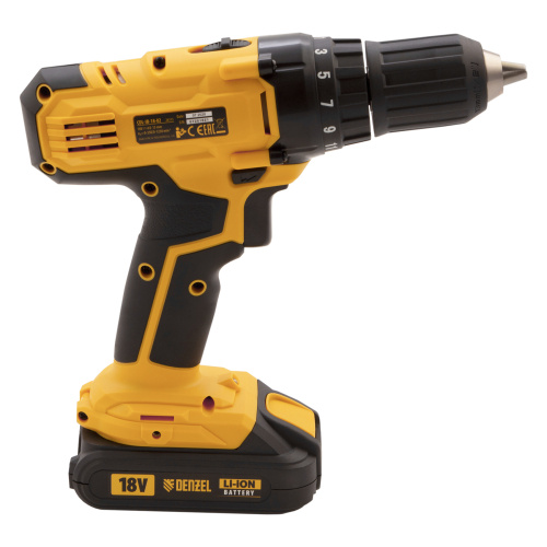 Дрель-шуруповерт аккумуляторная CDL-IB-18-02, Li-Ion, 18 В, 2 акк. Denzel по ценам производителя в Уфе с доставкой по всей России