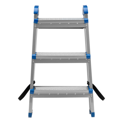 Стремянка двухсторонняя 3 ступени, сталь профиль, стальные ступени, Сибртех по ценам производителя в Уфе с доставкой по всей России