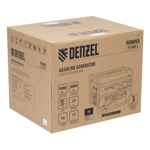 Генератор бензиновый PS 90 ED-3, 9.0 кВт, переключение режима 230 В/400 В, 25 л, электростартер Denzel по ценам производителя в Уфе с доставкой по всей России