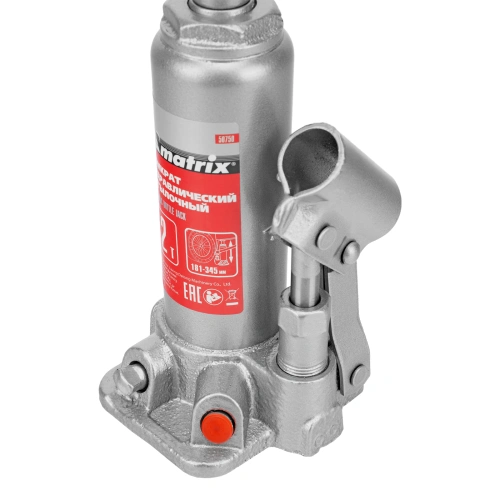 Домкрат гидравлический бутылочный, 2 т, высота подъема 181-345 мм, в пластиковый кейсе Matrix по ценам производителя в Уфе с доставкой по всей России