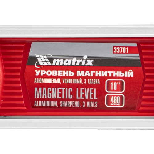 Уровень магнитный, 460 мм, 3 глазка Matrix по ценам производителя в Уфе с доставкой по всей России