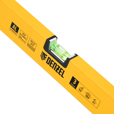 Уровень алюминиевый, магнит, фрезерованный, 3 глазка (1 зеркал.) 0,5 мм/м, 1000 мм Denzel по ценам производителя в Уфе с доставкой по всей России