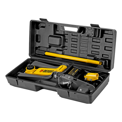 Домкрат гидравлический подкатной с фиксатором, 2,5 т,  85-385 мм, в пласт. кейсе Denzel по ценам производителя в Уфе с доставкой по всей России