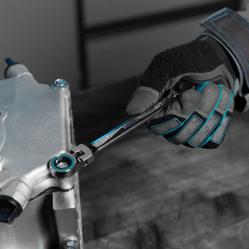 Набор ключей комбинированных с трещоткой, 8-19 мм, 7 шт, шарнирные, CrV Gross по ценам производителя в Уфе с доставкой по всей России