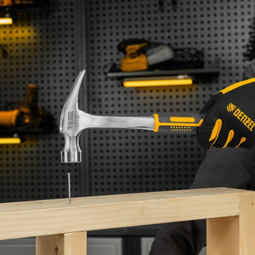 Молоток-гвоздодер 560 г, цельнометаллический, двухкомпонентная рукоятка Denzel по ценам производителя в Уфе с доставкой по всей России