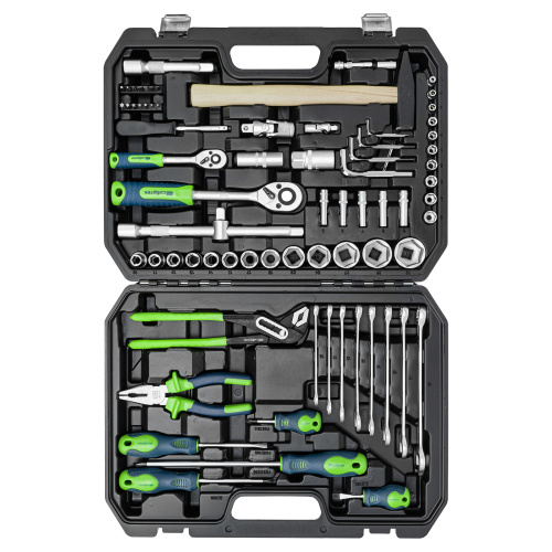 Набор инструментов, 1/2", 1/4", пластиковый кейс 76 предметов Сибртех по ценам производителя в Уфе с доставкой по всей России