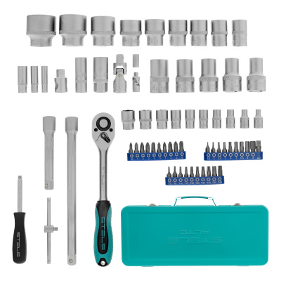 Набор торцевых головок с трещоткой, 1/2" и 1/4", 68 предметов Stels по ценам производителя в Уфе с доставкой по всей России