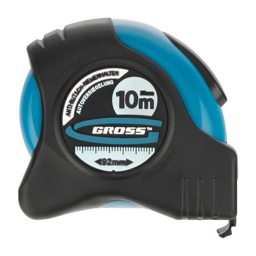 Рулетка "Schlagfest",10 м x 25 мм,магнитный обрезиненный зацеп,двусторонняя шкала,автоматическая фиксация Gross по ценам производителя в Уфе с доставкой по всей России
