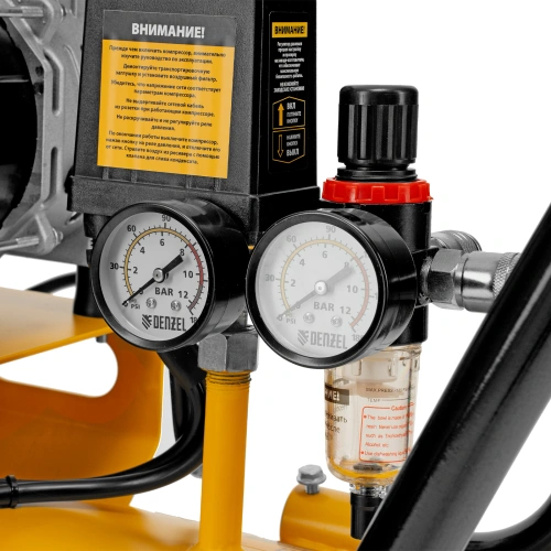 Компрессор безмасляный, малошумный  DLS 2250/100, 2250 Вт, 3x750, 100 л, 410 л/мин блок управления/ Denzel по ценам производителя в Уфе с доставкой по всей России