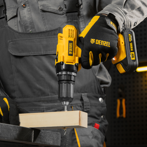 Дрель-шуруповерт аккумуляторная CDL-IB-18-02, Li-Ion, 18 В, 2 акк. Denzel по ценам производителя в Уфе с доставкой по всей России