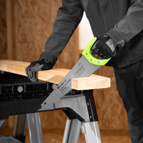 Ножовка по дереву "Зубец", 350 мм, 7-8 TPI, каленый зуб 2D, двухкомпонентная рукоятка Сибртех по ценам производителя в Уфе с доставкой по всей России