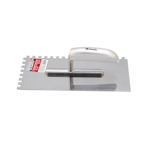 Гладилка из нержавеющей стали, 280 x 130 мм, деревянная ручка, зуб 8 x 8 мм Matrix по ценам производителя в Уфе с доставкой по всей России