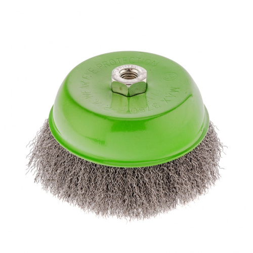 Щетка для УШМ, 150 мм, М14, "чашка", витая проволока 0.3 мм Сибртех по ценам производителя в Уфе с доставкой по всей России