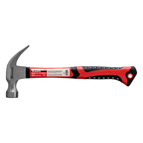 Молоток-гвоздодер, 450 г, боек 27 мм, фибергласовая обрезиненная рукоятка Matrix по ценам производителя в Уфе с доставкой по всей России