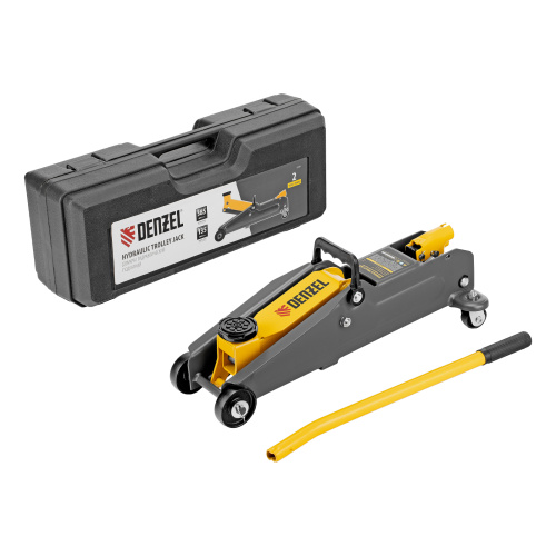 Домкрат гидравлический подкатной, 2 т, 135-385 мм, в пласт. кейсе Denzel по ценам производителя в Уфе с доставкой по всей России