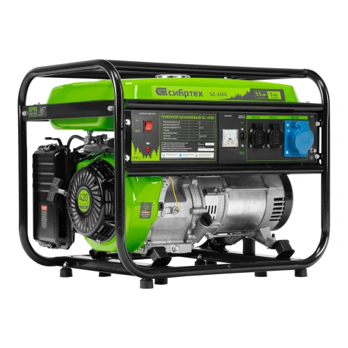Генератор бензиновый БС-6500, 5.5 кВт, 230В, четырехтактный, 25 л, ручной стартер Сибртех по ценам производителя в Уфе с доставкой по всей России