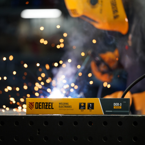 Электроды DER-3, диам. 2,5 мм, 1 кг., рутиловое покрытие Denzel по ценам производителя в Уфе с доставкой по всей России