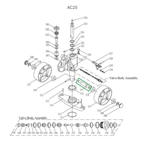 Ось крепления рулевых колес для гидравлических тележек DF25 по ценам производителя в Уфе с доставкой по всей России