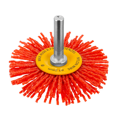 Щетка для дрели, 65 мм, Плоская, со шпилькой, нейлоновая щетина Denzel по ценам производителя в Уфе с доставкой по всей России