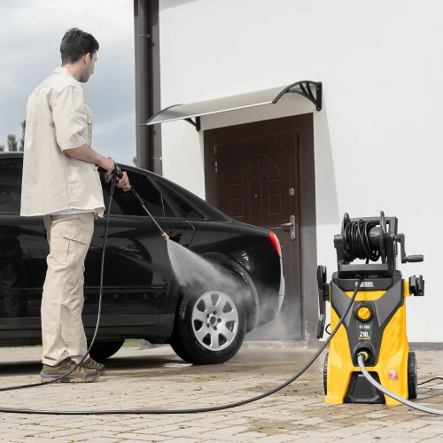 Моечная машина высокого давления R-210iD, 2600 Вт, 210 бар, 8.0 л/мин, асинхронный двигатель, барабан Denzel по ценам производителя в Уфе с доставкой по всей России