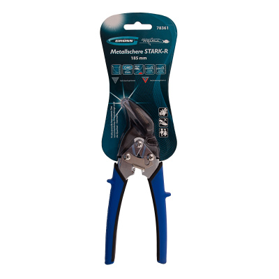 Ножницы по металлу "Piranha", 185 мм, прямой и правый рез, сталь СrM, двухкомпонентные рукоятки Gross по ценам производителя в Уфе с доставкой по всей России