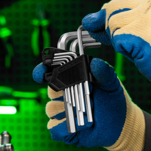 Набор ключей имбусовых, HEX, 1,5-10 мм, CrV, 9 шт. Сибртех по ценам производителя в Уфе с доставкой по всей России