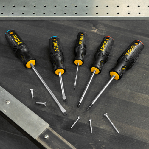 Набор отверток, 5 шт., PH+SL, S2, 3к рукоятка Denzel по ценам производителя в Уфе с доставкой по всей России