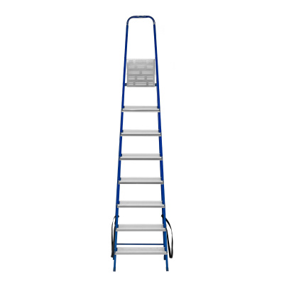 Стремянка, 8 ступеней, стальной профиль, алюминиевые ступени Сибртех по ценам производителя в Уфе с доставкой по всей России