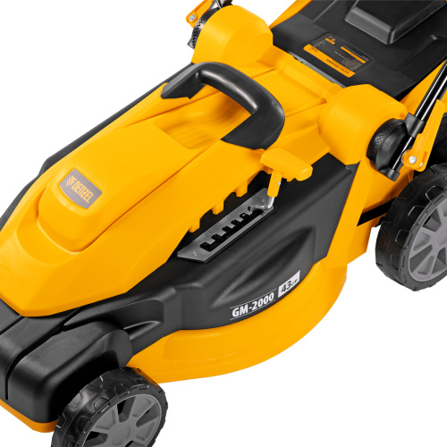 Газонокосилка электрическая GM-2000, 2000 Вт, ширина 43 см, 6 уровней, травосборник 45 л. Denzel по ценам производителя в Уфе с доставкой по всей России