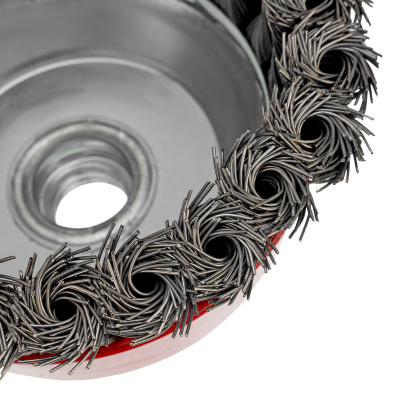 Щетка для УШМ, 100 мм, М14, "чашка", крученая проволока 0.5 мм Matrix по ценам производителя в Уфе с доставкой по всей России