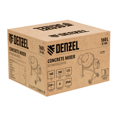 Бетоносмеситель B-160, 700 Вт, 160 л Denzel купить в Москве с доставкой по всей России | ProtosMarket.ru