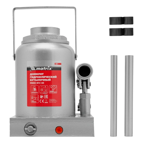 Домкрат гидравлический бутылочный, 30 т, h подъема 244-370 мм Matrix купить в Москве с доставкой по всей России | ProtosMarket.ru