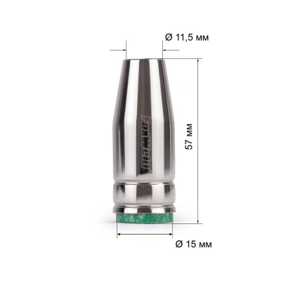 FoxWeld Сопло MIG-25 д.11,5мм сильно конич. (145.0124/MC0022, EP-25/MB-25, пр-во FoxWeld/КНР) купить в Москве с доставкой по всей России | ProtosMarket.ru