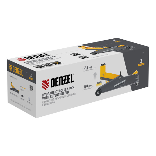Домкрат гидравлический подкатной с фиксатором, 3 т, 190-532 мм, SUV/ Denzel по ценам производителя в Уфе с доставкой по всей России