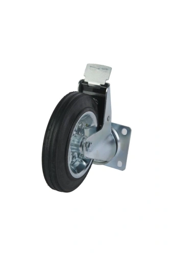 Колесо поворотное усиленное резина SRCB 80 200 мм с тормозом по ценам производителя в Уфе с доставкой по всей России