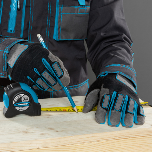 Рулетка "Schlagfest",3 м x 19 мм,магнитный обрезиненный зацеп,двусторонняя шкала,Нейлоновое покрытие,автоматическая фиксация Gross по ценам производителя в Уфе с доставкой по всей России