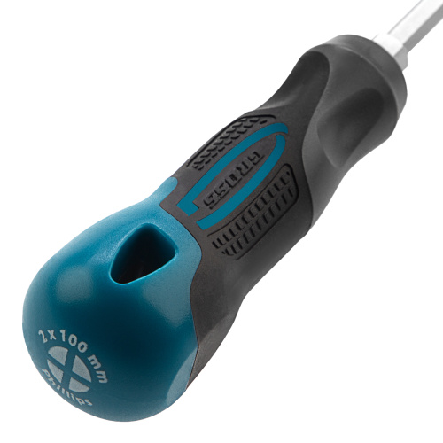 Отвертка PH2 x 100 мм, S2, трехкомпонентная ручка Gross по ценам производителя в Уфе с доставкой по всей России