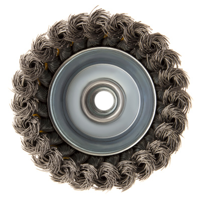 Щетка для УШМ, 100 мм, "Чашка", крученая нержавеющая проволока 0.5 мм, М14 Denzel по ценам производителя в Уфе с доставкой по всей России