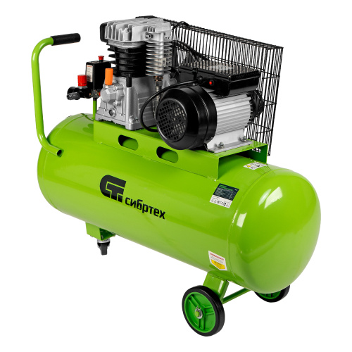 Компрессор воздушный КР-2200/100, 2.2 кВт, 350 л/мин, 100 л, ременной привод, масляный Сибртех по ценам производителя в Уфе с доставкой по всей России