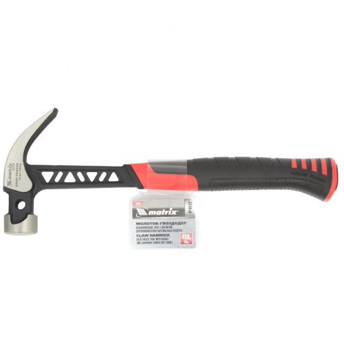 Молоток-гвоздодер, 450 г, цельнокованый, боек с магнитом, двухкомпонентная обрезиненная рукоятка Matrix Pro по ценам производителя в Уфе с доставкой по всей России