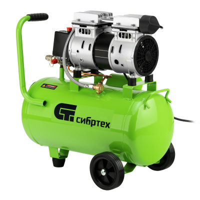 Компрессор безмаслянный малошумный МБ 1100/24,1100 Вт, 24 л, 170 л/мин Сибртех по ценам производителя в Уфе с доставкой по всей России