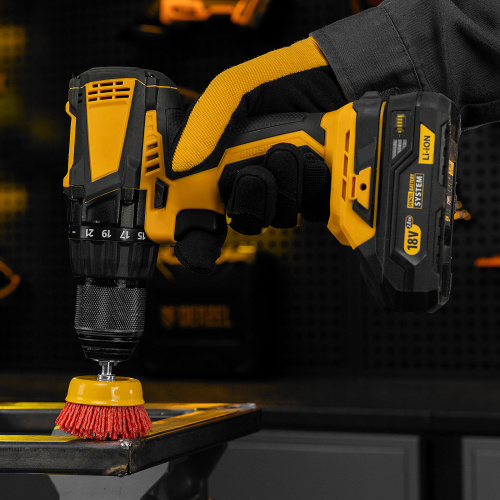 Щетка для дрели, 65 мм, Чашка, со шпилькой, нейлоновая щетина Denzel по ценам производителя в Уфе с доставкой по всей России