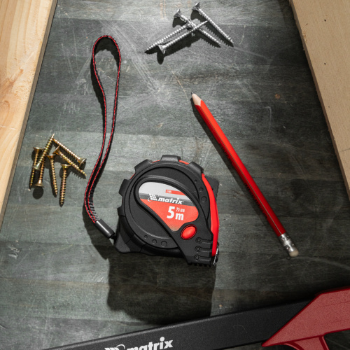 Рулетка Status Magnet 3 fixations,5 м х 25 мм,обрезиненный корпус,зацеп с магнитом Matrix по ценам производителя в Уфе с доставкой по всей России