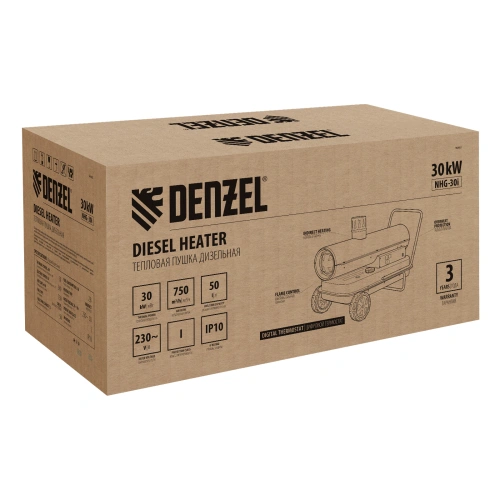 Дизельная тепловая пушка NHG-30i, 30 кВт, 750 м3/ч, непрямой нагрев, цифровой термостат Denzel по ценам производителя в Уфе с доставкой по всей России