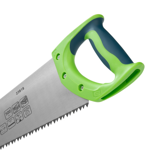 Ножовка по дереву "Зубец", 500 мм, шаг зуба 7 мм, каленый зуб 2D, двухкомпонентная рукоятка Сибртех по ценам производителя в Уфе с доставкой по всей России